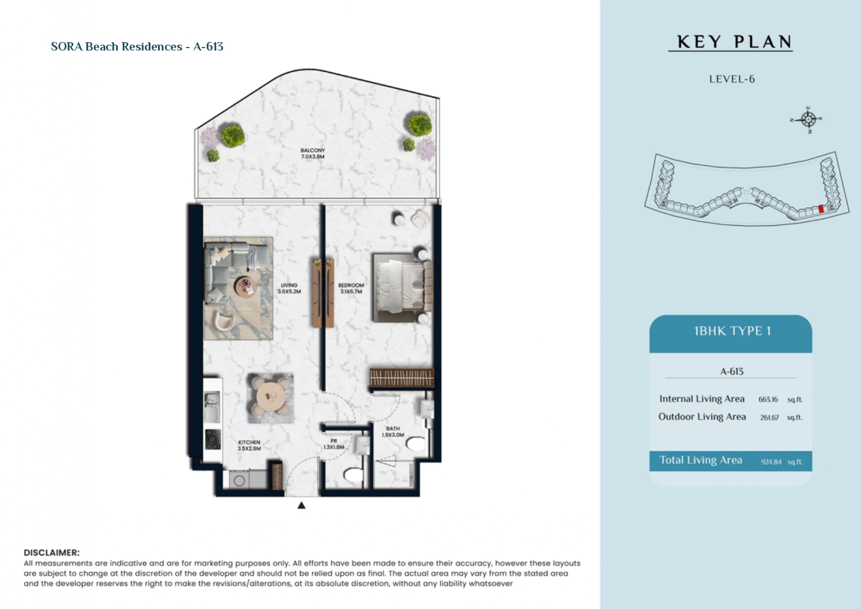 90 Degree South - 1BR-Type 1