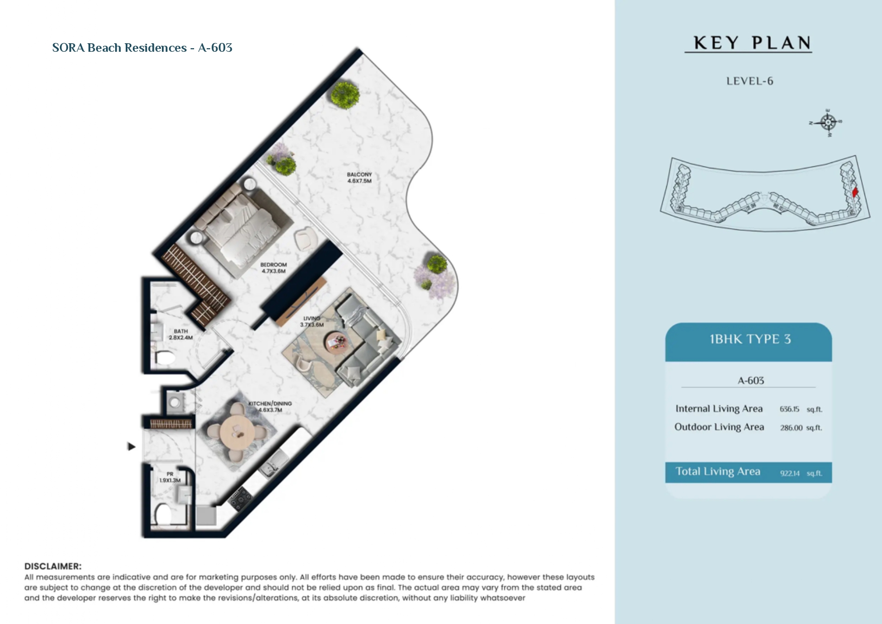 90 Degree South - 1BR-Type 3