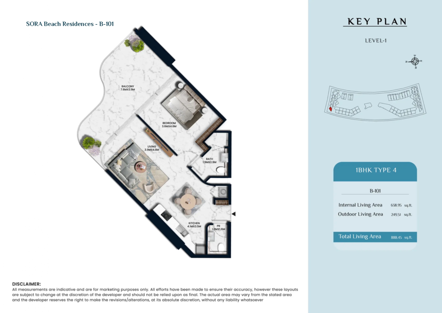 90 Degree South - 1BR-Type 4