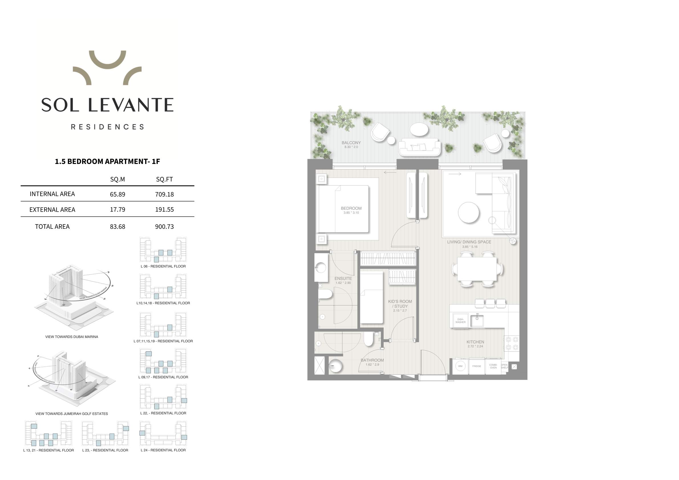 90 Degree South - 1.5BR-1F