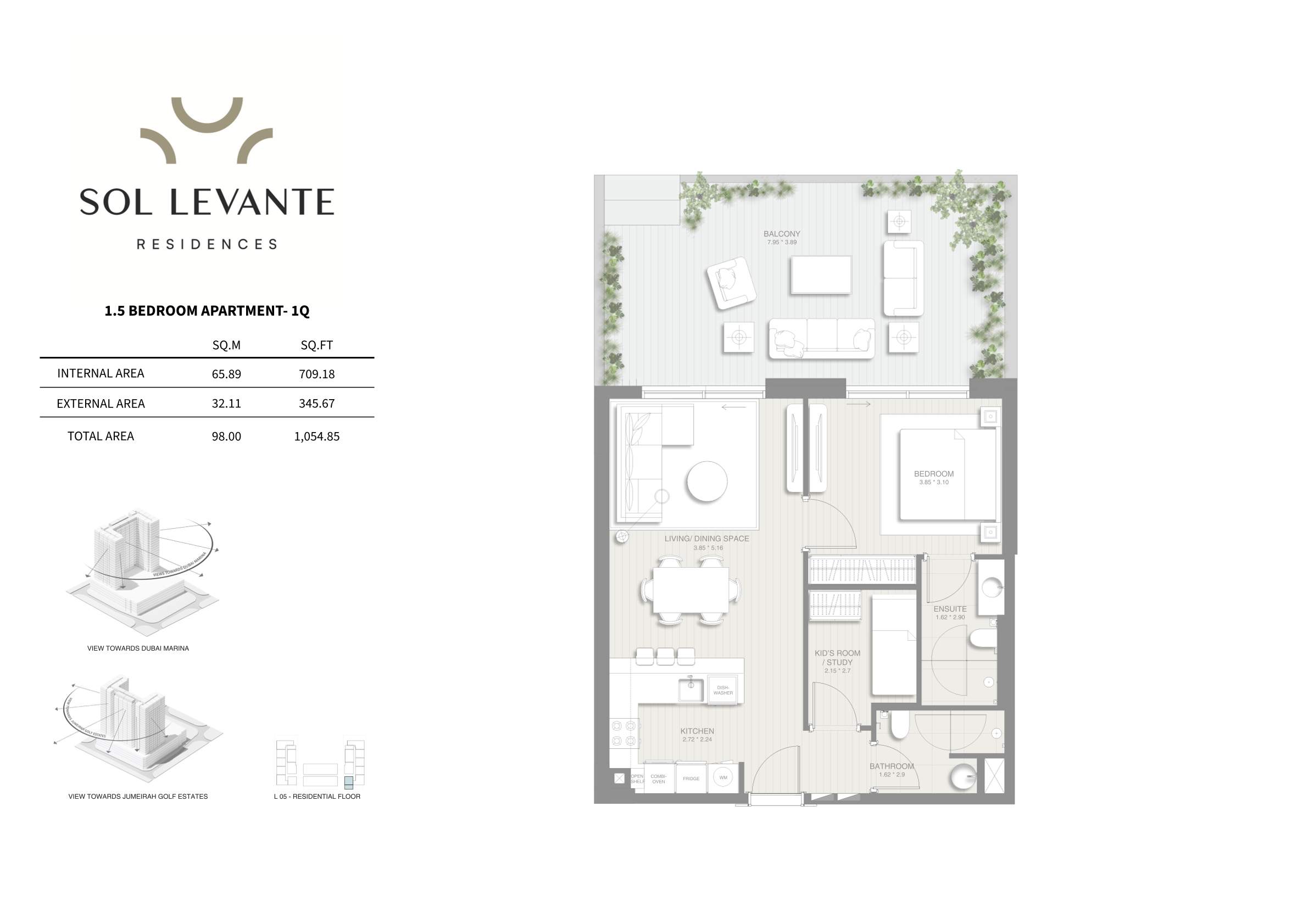 90 Degree South - 1.5BR-1Q