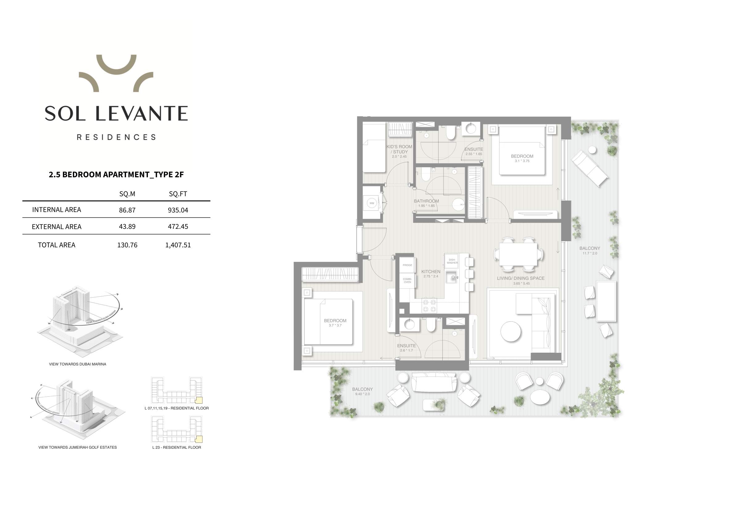 90 Degree South - 2.5BR-2F