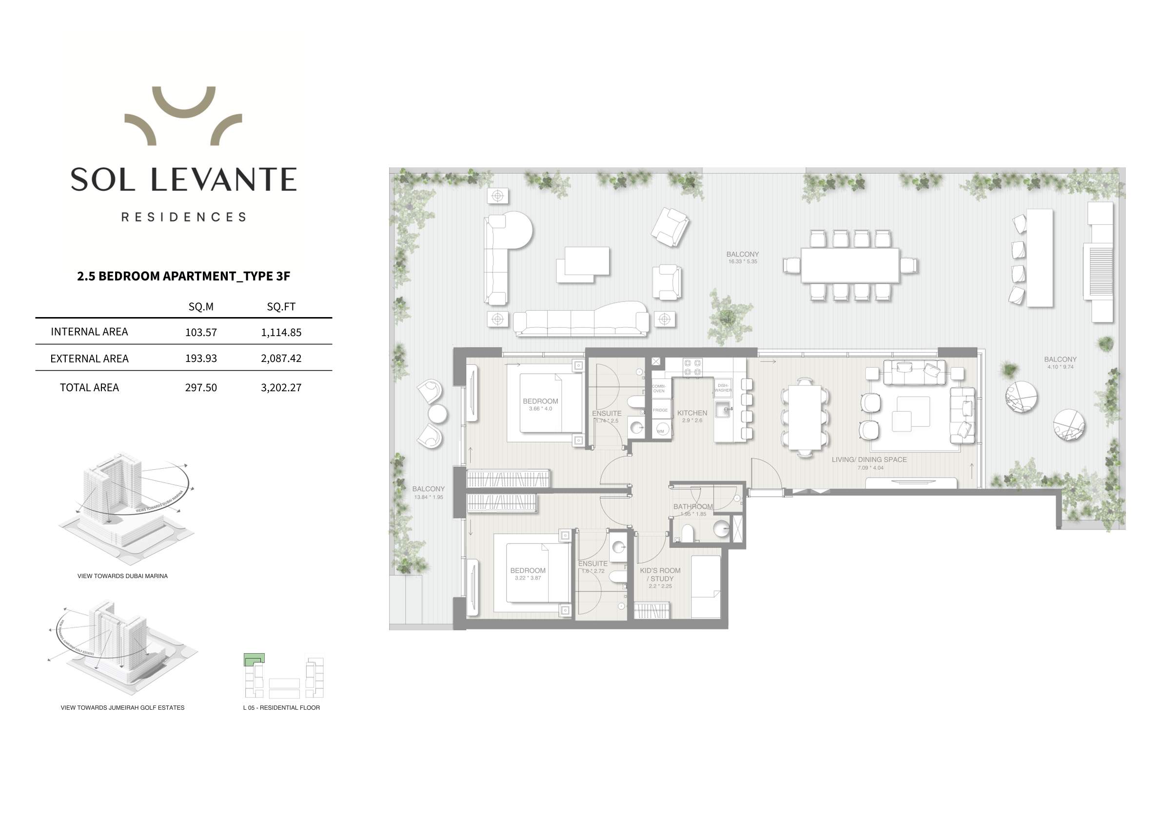 90 Degree South - 2.5BR-3F