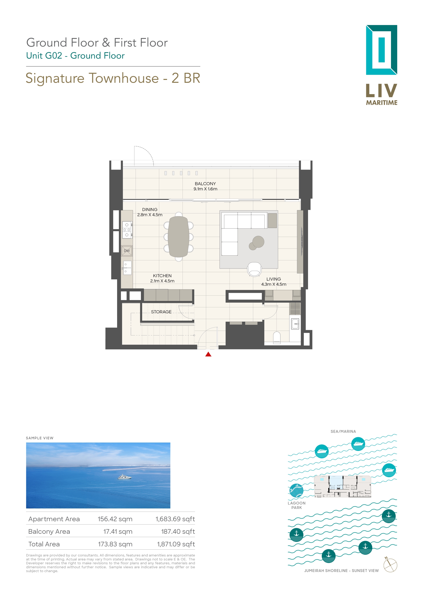 90 Degree South - 2BR TH-G02 GF