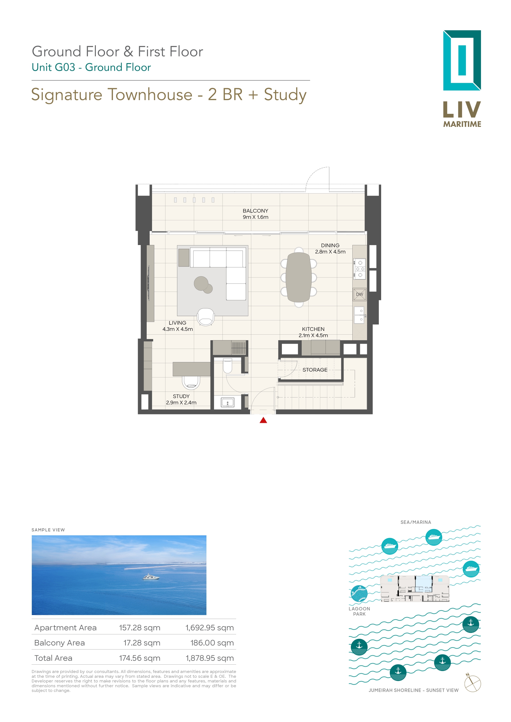 90 Degree South - 2BR TH-G03 GF