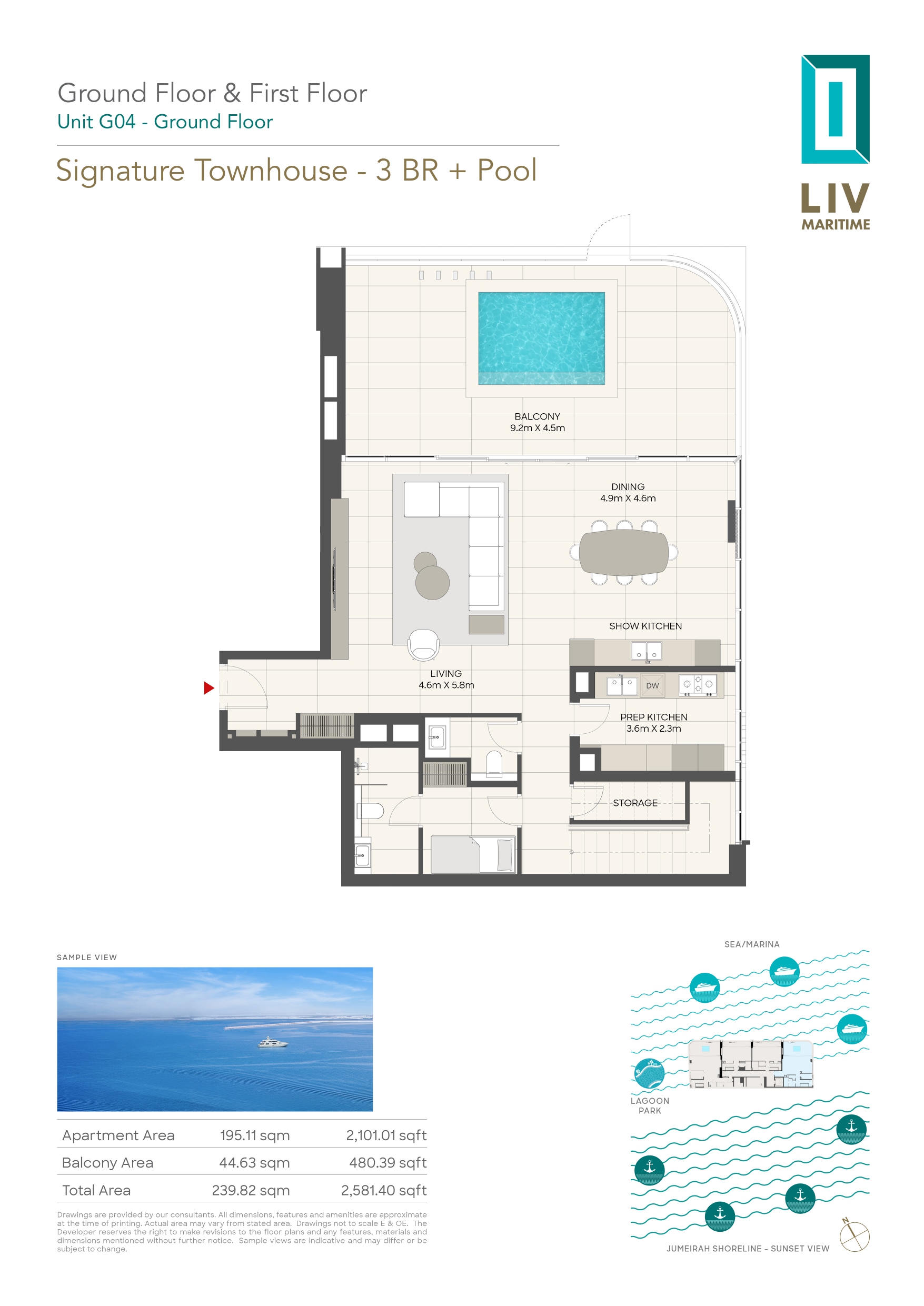 90 Degree South - 3BR TH-G04 GF