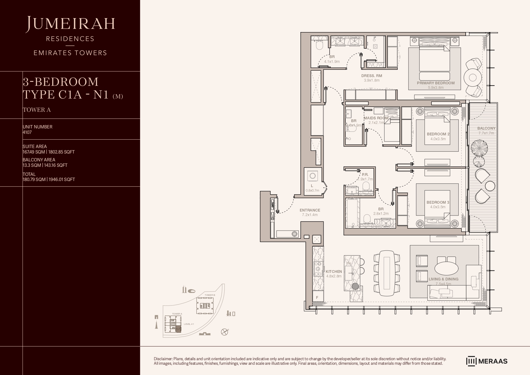 90 Degree South - 3BR-C1A-N1(M)
