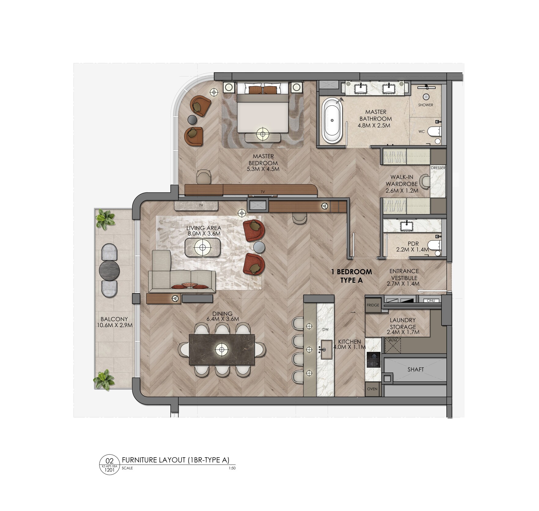 90 Degree South - 1BR-Type A