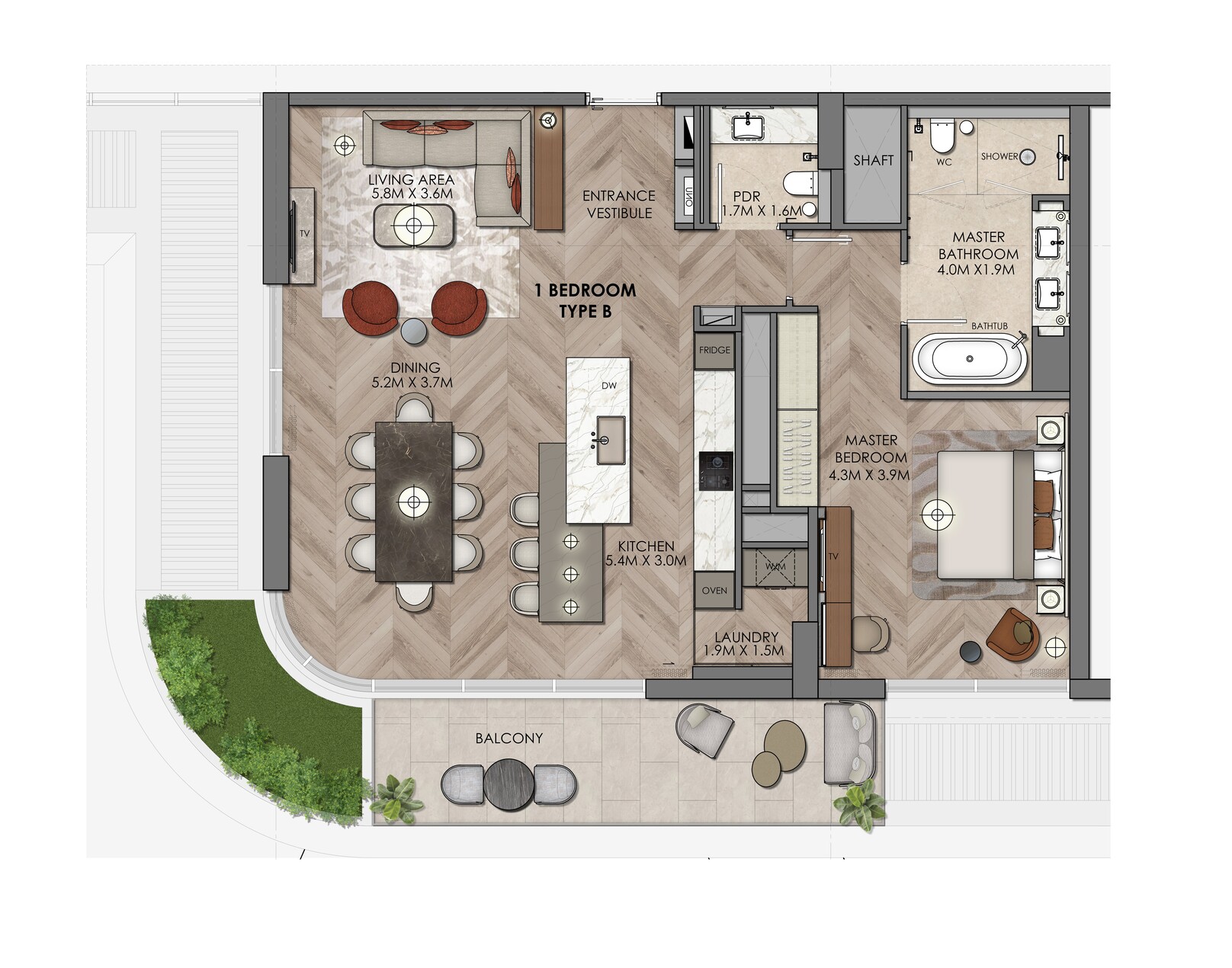 90 Degree South - 1BR-Type B