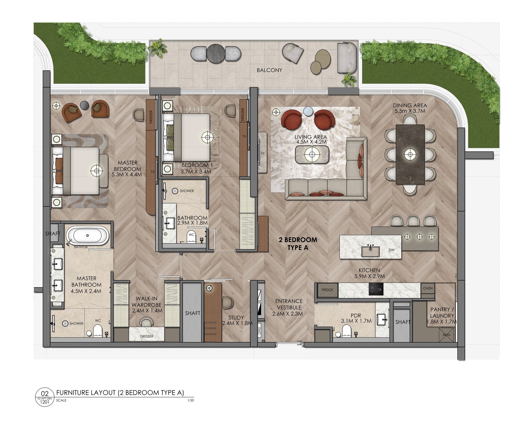 90 Degree South - 2BR-Type A