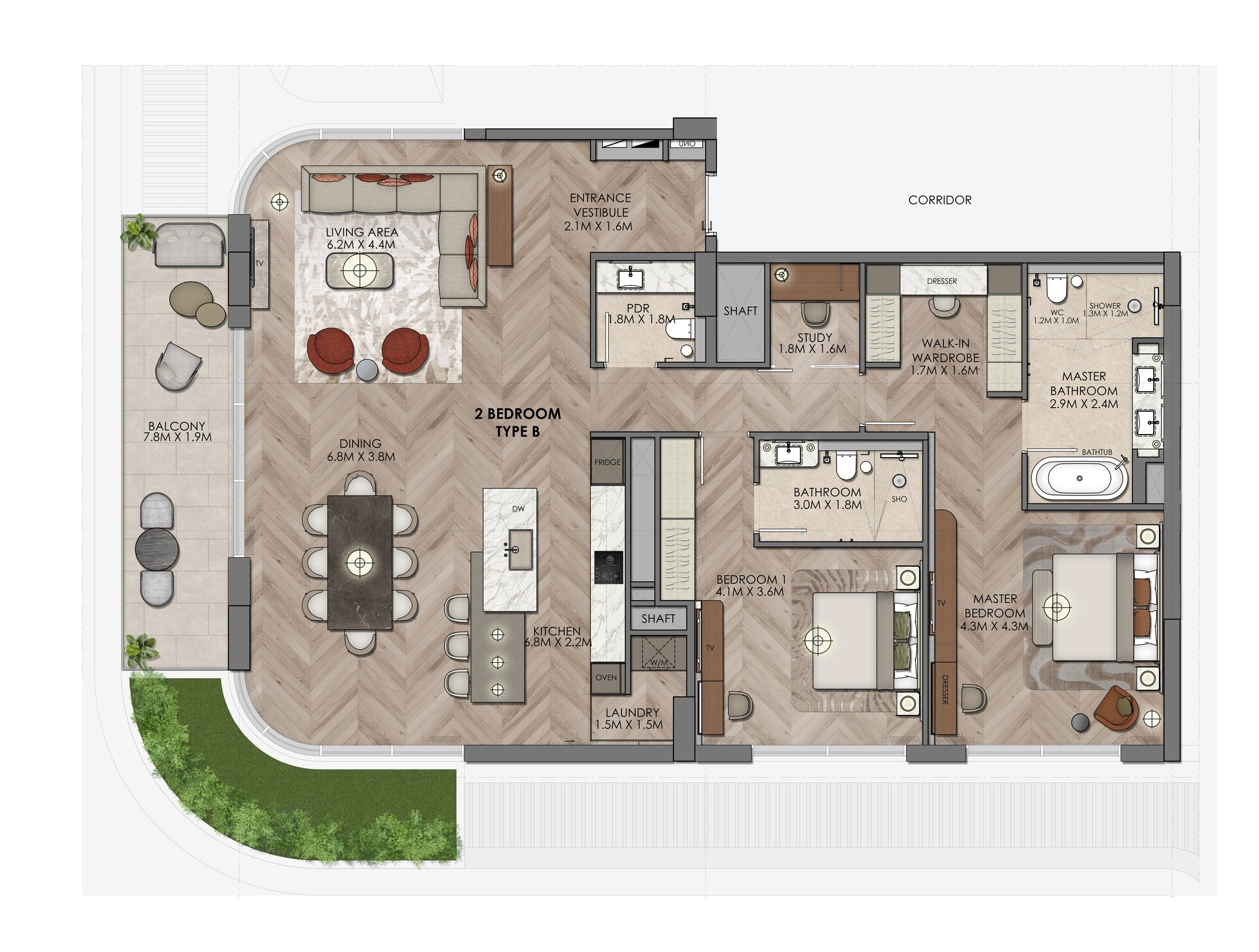 90 Degree South - 2BR-Type B