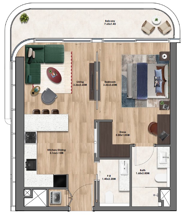 90 Degree South - 1 Bedroom
