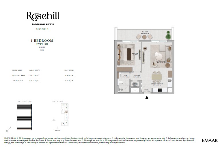 90 Degree South - 1BR_Type 3D