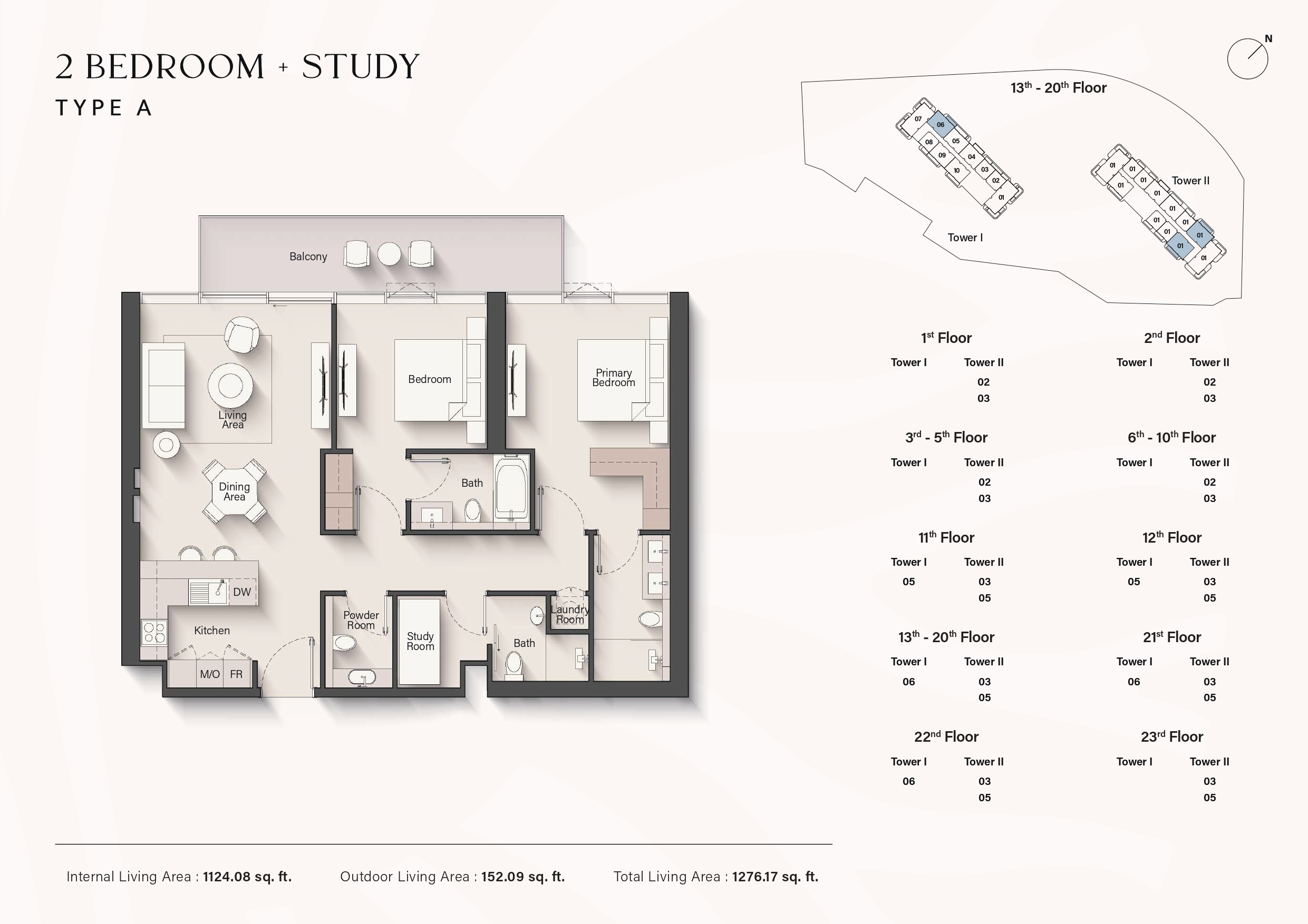 90 Degree South - 2BR + STUDY