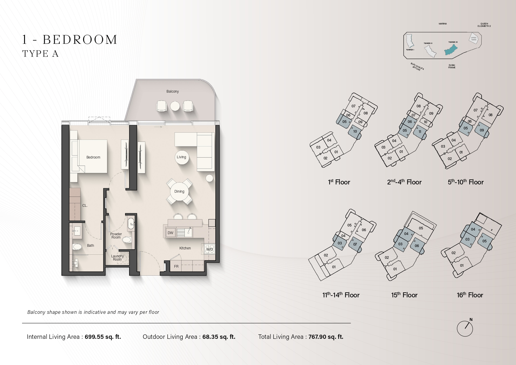 90 Degree South - 1 BR