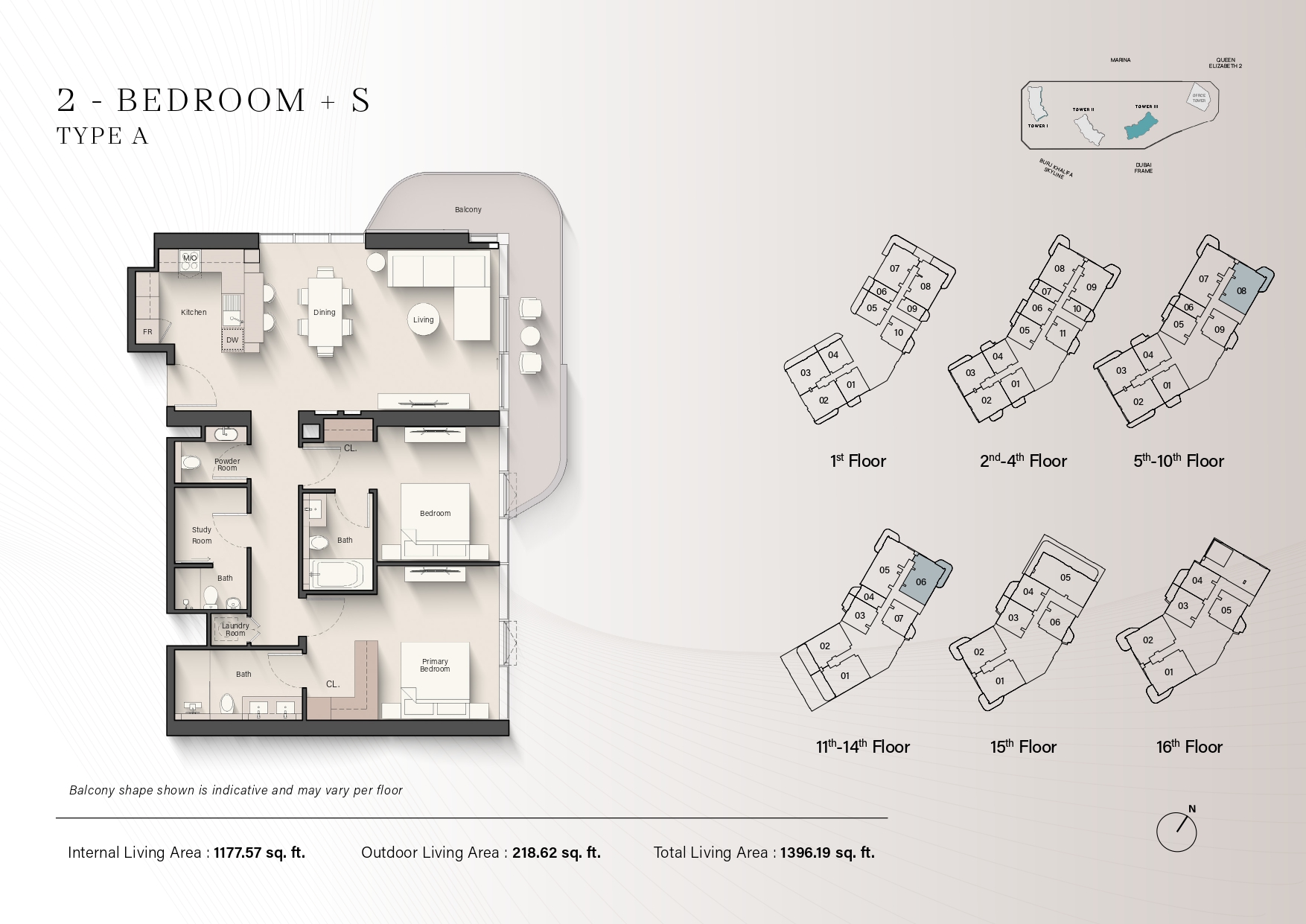 90 Degree South - 2 BR + S