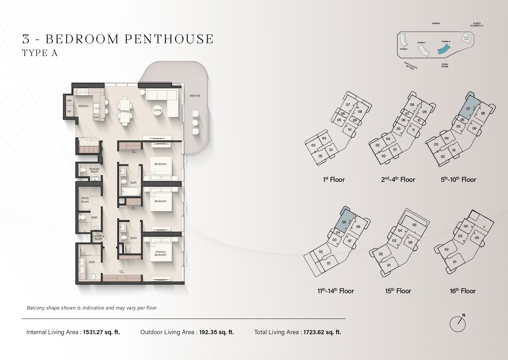 90 Degree South - 3 BR_PH