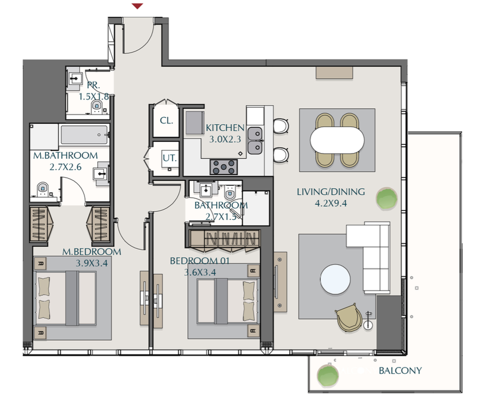 90 Degree South - 2BR-C1