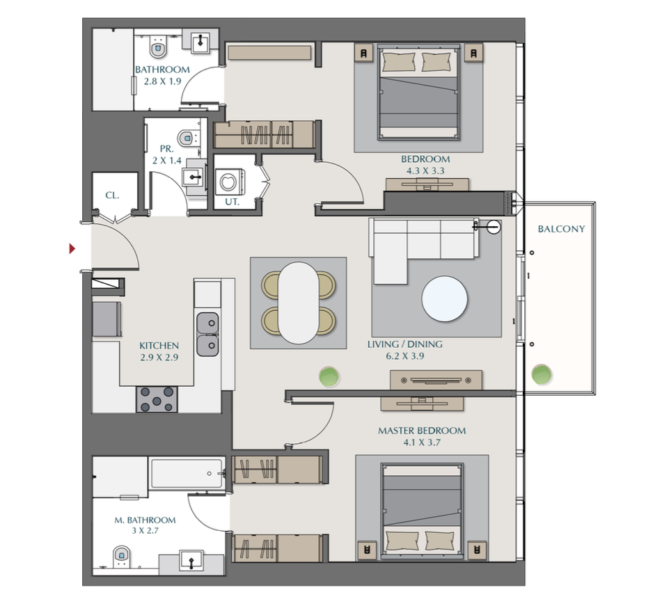 90 Degree South - 2BR-E1