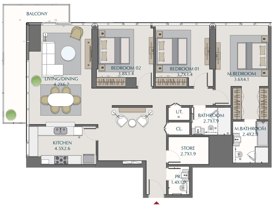 90 Degree South - 3BR-D1