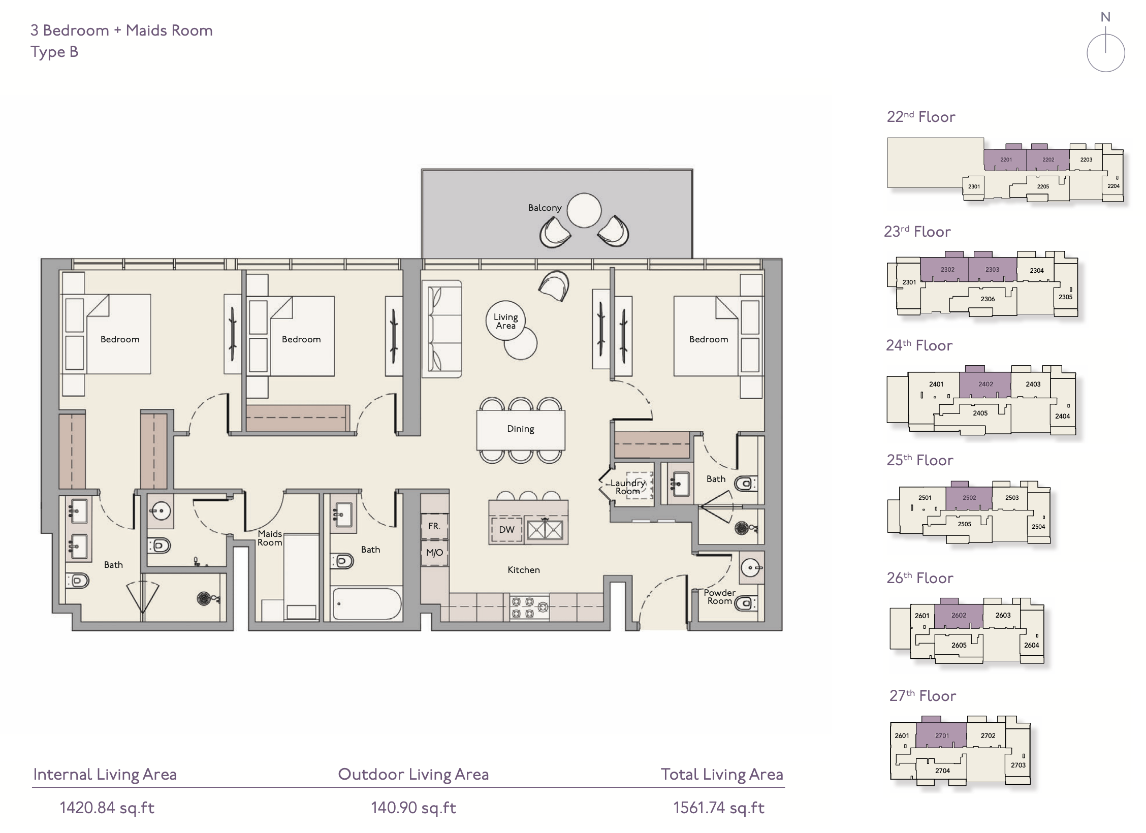 90 Degree South - 3BR-B