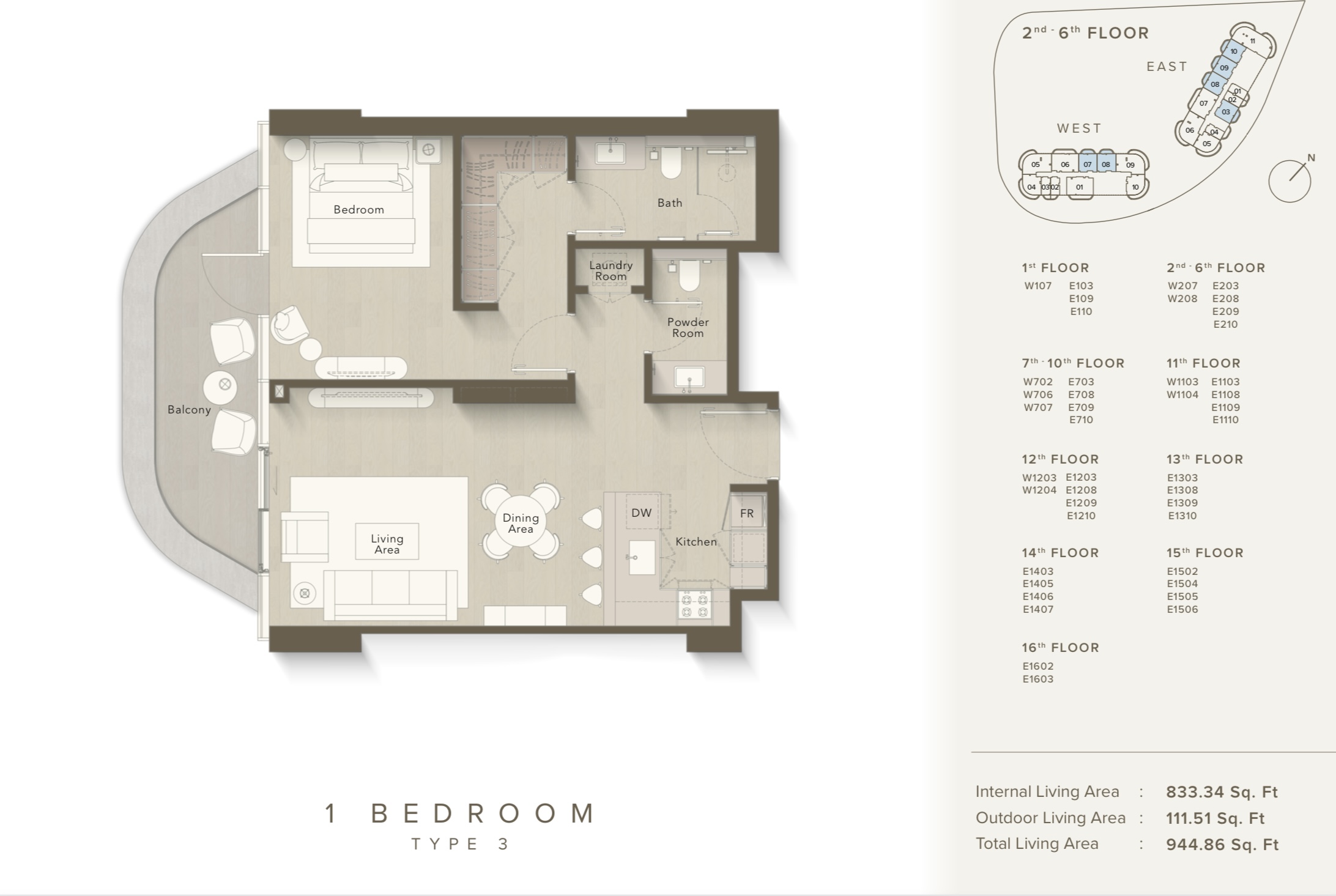 90 Degree South - 1BR-B