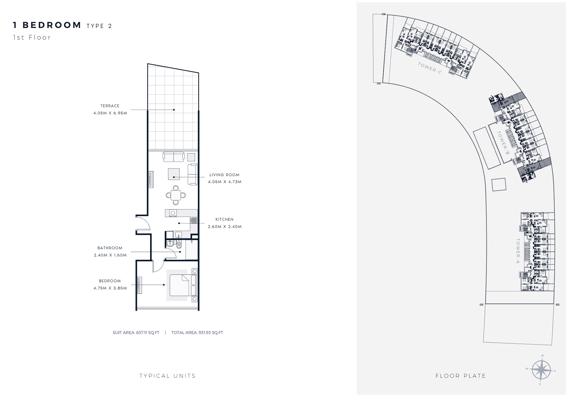 90 Degree South - 1 BR Type 2