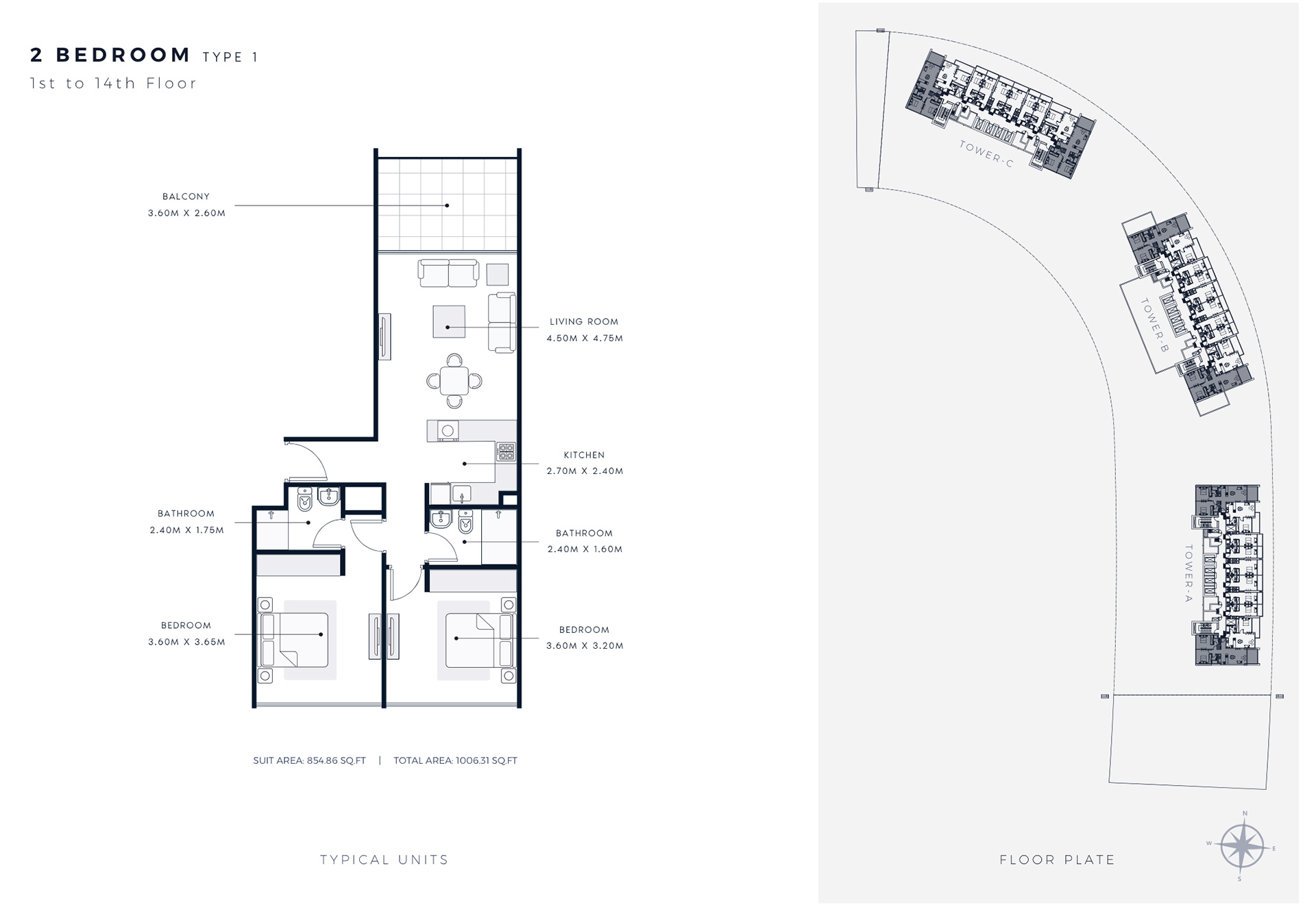 90 Degree South - 2 BR Type 1